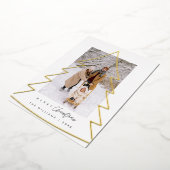 Joyeux Noël, Carte de vacances Foil Photo Famille (Rotation)