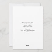 Joyeux Noël ! Carte de vacances moderne et minimal (Dos)
