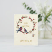 Joyeux Noël carte de vacances oiseaux sainte baies (Debout devant)