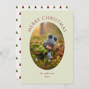 Joyeux Noël Carte de vacances photo verte