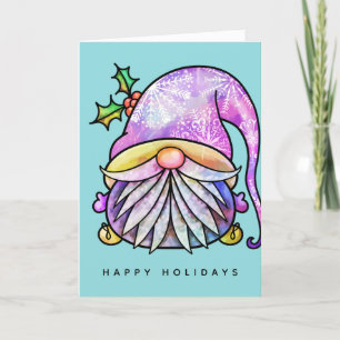 JOYEUX NOËL Carte de vacances Tie Dye Hippy Gnom