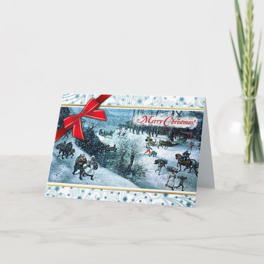 Joyeux Noël. Carte de voeux de Noël aux beaux arts (Devant)