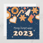 Joyeux Noël! Carte de voeux de vacances (Devant / Derrière)