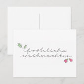 Joyeux Noël : carte de vœux écriture manuscrite (Devant / Derrière)