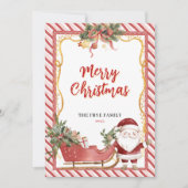 Joyeux Noël Carte de Vœux Plate Fête Père Noël Tra (Devant)