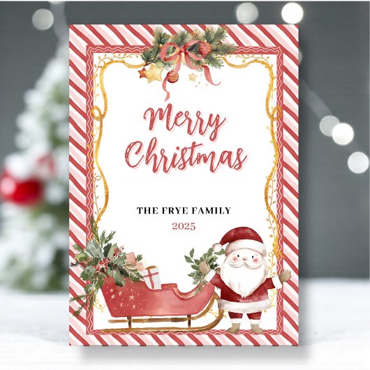 Joyeux Noël Carte de Vœux Plate Forme Fun Sleigh d