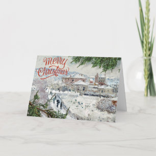 Joyeux Noël. Carte de voeux pliée Claude Monet