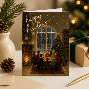 Joyeux Noël Carte de Vœux pour le Dîner en Famille
