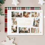 Joyeux Noël Carte Foil Collage Carte de vacances<br><div class="desc">Joyeux Noël et Joyeux Nouvel An étoiles céleste huit photo famille carte de Noël. Parfait pour les familles nombreuses avec beaucoup de photos à partager. Laissez vos photos briller avec cette carte de collage encadrée d'étoiles modernes et de véritables accents de papier peint Le design à l'envers présente un design...</div>