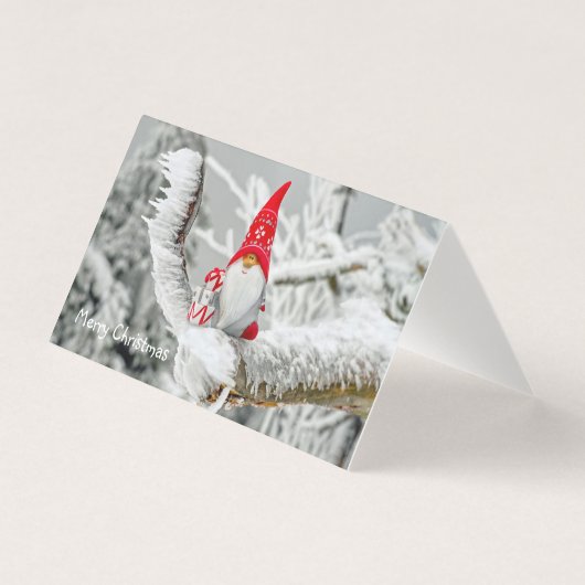 Joyeux Noël Carte Gnome Casquette rouge (Front)