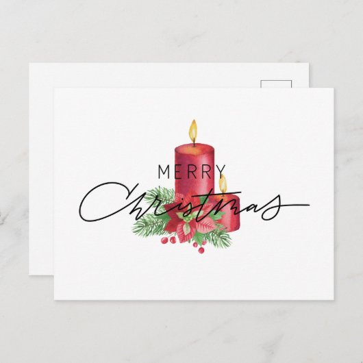 Joyeux Noël carte mignonne, rustique, simple (Devant / Derrière)