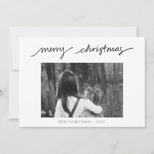 Joyeux Noël - Carte minimaliste manuscrite (Devant)