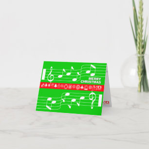 Joyeux Noël Carte Musique Note Score Vert