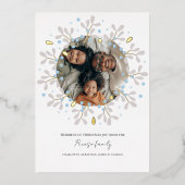 Joyeux Noël Carte photo de couronne bleu (Recto)