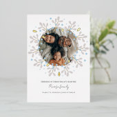 Joyeux Noël Carte photo de couronne bleu (Debout devant)