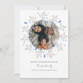 Joyeux Noël Carte photo de couronne bleu (Devant)