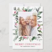 Joyeux Noël Carte photo de verdure (Devant)