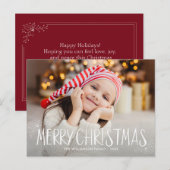 joyeux noël carte photo personnalisée adorable (Devant / Derrière)