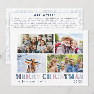 Joyeux Noël Carte Photo Quatre avec Note