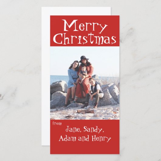 Joyeux Noël Carte photo rouge (Devant / Derrière)