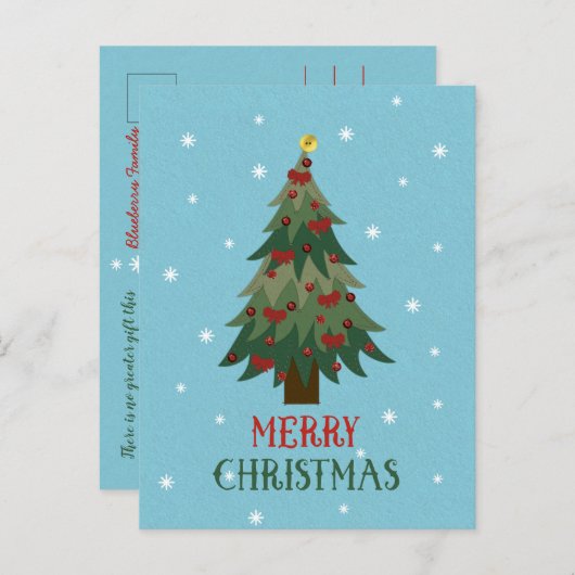 Joyeux Noël - Carte postale Arbre de Noël (Devant / Derrière)