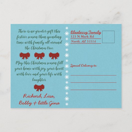 Joyeux Noël - Carte postale Arbre de Noël (Dos)