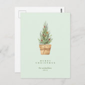 JOYEUX NOËL Carte postale arbre de Noël vert (Devant / Derrière)