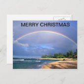 Joyeux Noël carte postale / arc-en-ciel sur la pla (Devant / Derrière)