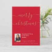 Joyeux Noël Carte postale de Noël moderne minimali (Debout devant)