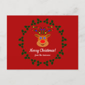 Joyeux Noël ! Carte postale de renne (Devant)