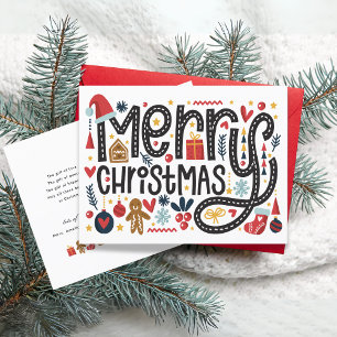 Joyeux Noël Carte postale de voeux de vacances