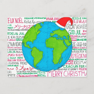 Joyeux Noël Carte Postale Langues du Monde