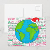 Joyeux Noël Carte Postale Langues du Monde (Devant / Derrière)