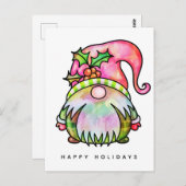 JOYEUX NOËL | Carte postale Tie Dye Hippy Gnome (Devant / Derrière)