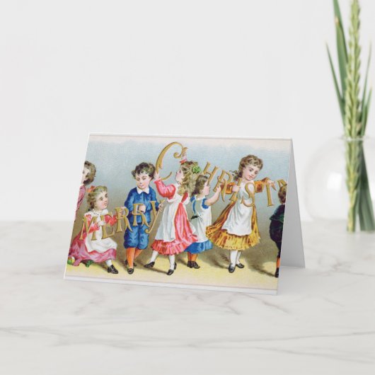 Joyeux Noël', carte postale victorienne (Devant)