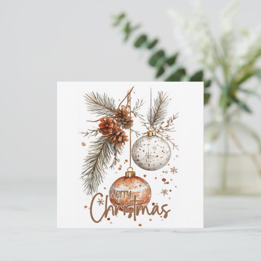 Joyeux Noël carte rustique (Debout devant)