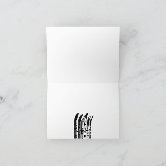 Joyeux Noël Carte Ski Boot Lame De Neige (Intérieur)