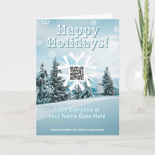 Joyeux Noël Carte Snowflake avec QR Code (Devant)