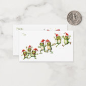 Joyeux Noël Cartes Notes Plates Cadeaux Grenouille (Devant/Arrière en situation)