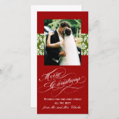 Joyeux Noël Cartes photos vert Damas (Devant / Derrière)