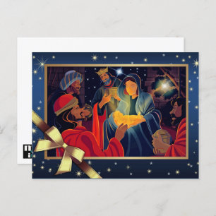Joyeux Noël. Cartes postales de la scène de nativi