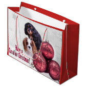 Joyeux Noël Cavalier ! Sac cadeau pour CKCS (Devant Angle)
