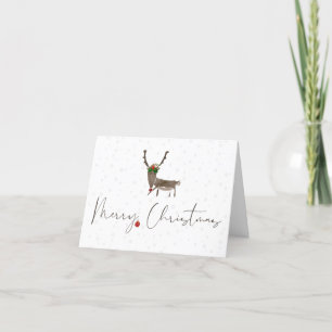 Joyeux Noël Cerf et carte de voeux ornementale