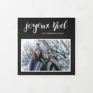 Joyeux Noel   Chalkboard  multi-foto Drieluik Wenskaart