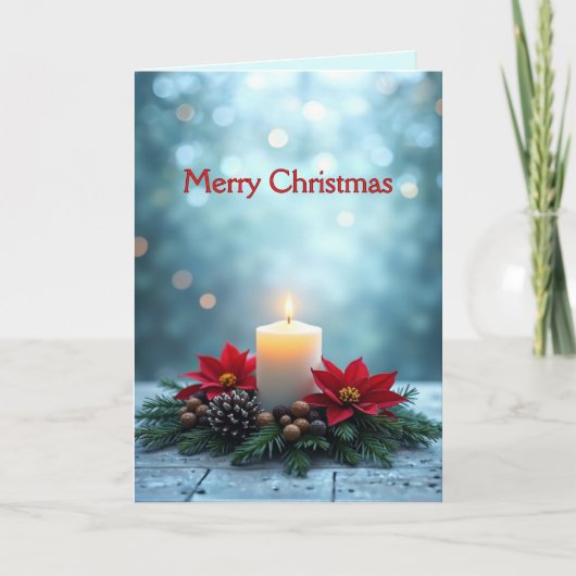 Joyeux Noël chandelle Carte de note (Devant)