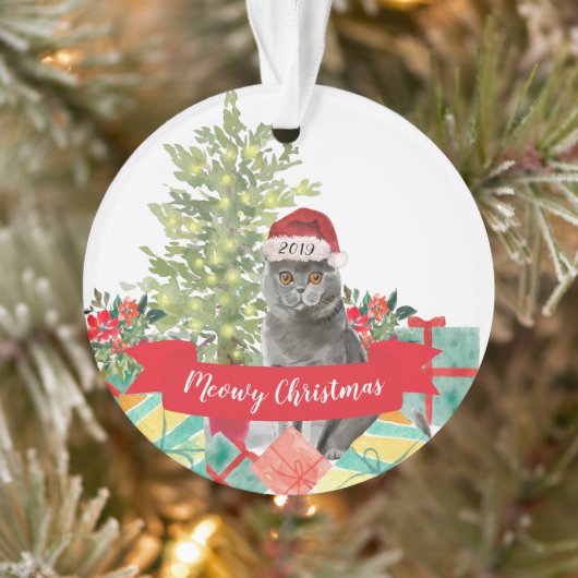 Joyeux Noël chat British Shorthair (Arbre)