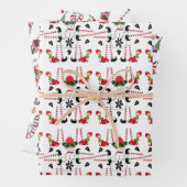 Joyeux Noël Chat Chatons Enveloppement Feuilles de (En situation)