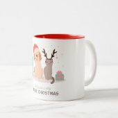 Joyeux Noël Chat & Chien Imprimer Café Mug (Devant droit)