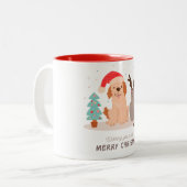 Joyeux Noël Chat & Chien Imprimer Café Mug (Devant gauche)