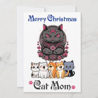 Joyeux Noël Chat Maman Carte de voeux